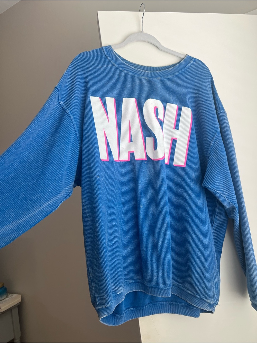 Nashville Blue Oversized Corduroy Sweatshirt
